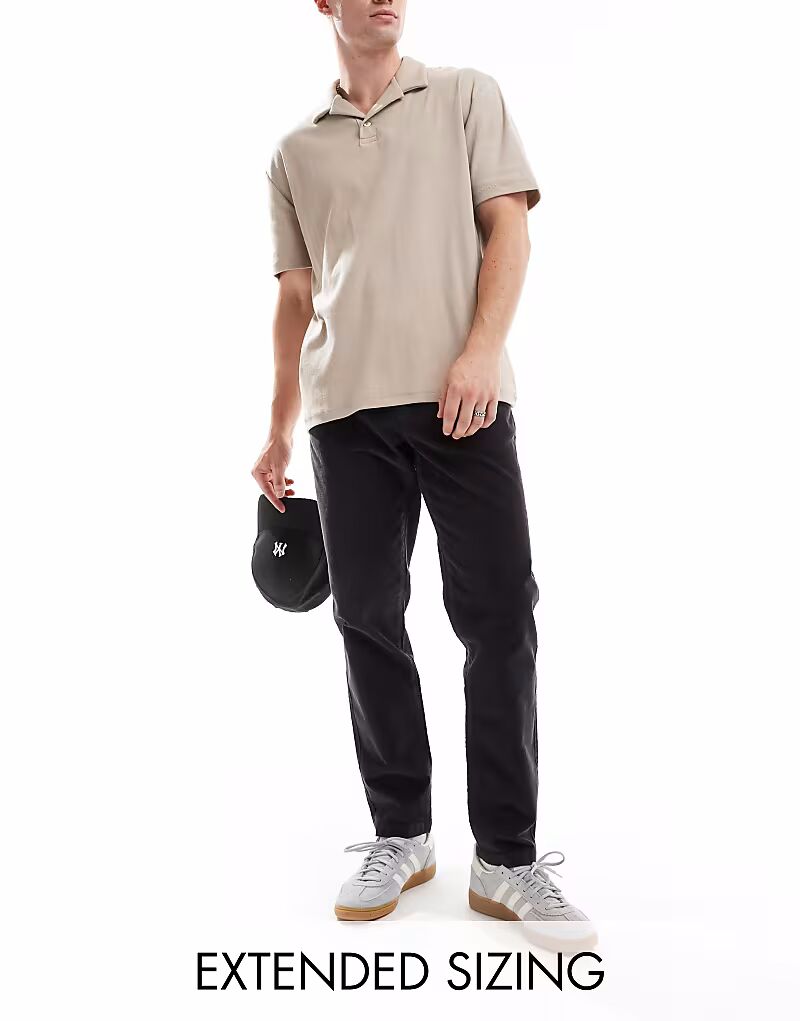 

Зауженные вельветовые брюки темно-синего цвета Asos Design