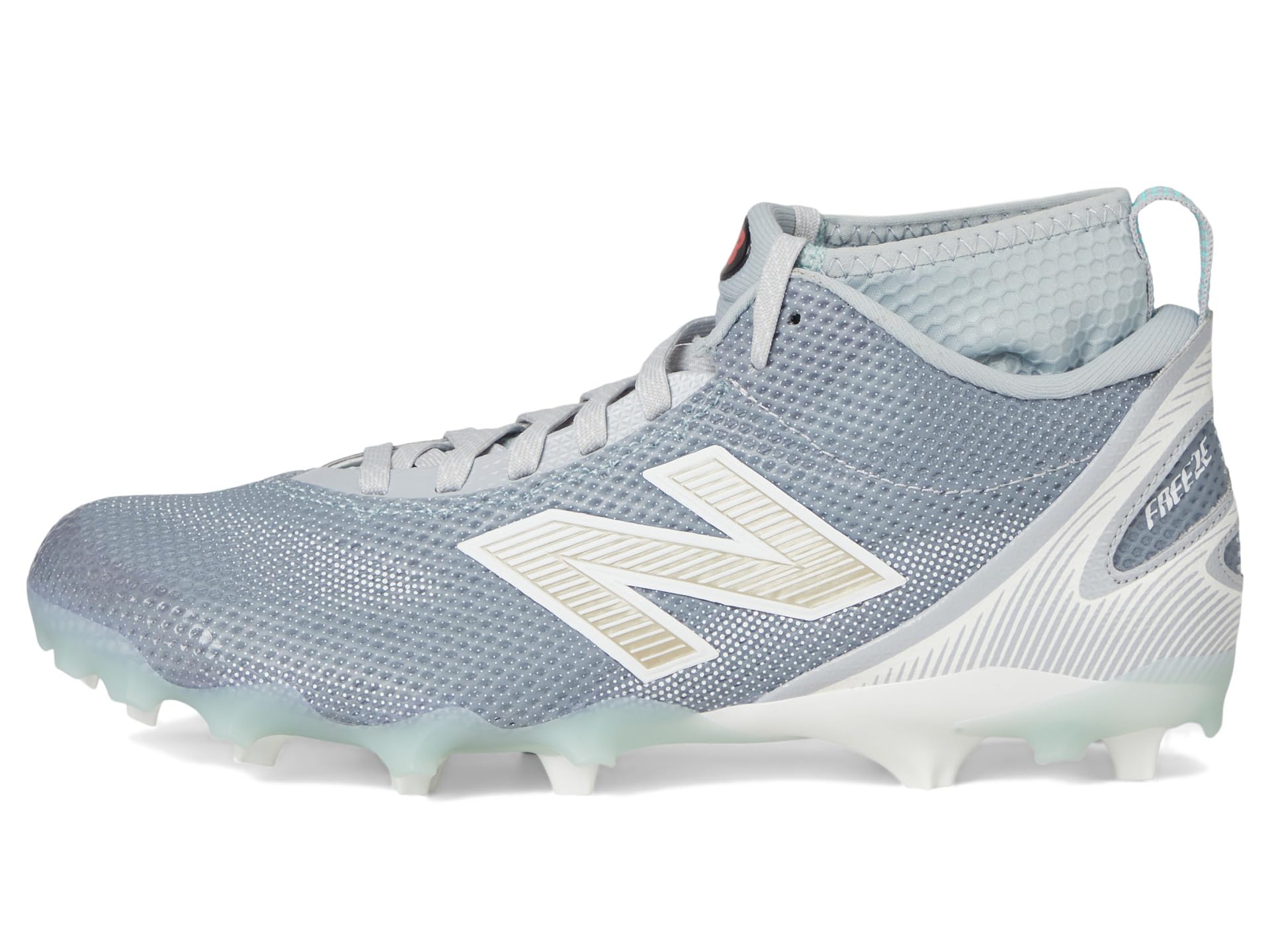 Кроссовки New Balance FreezeLX V5 Lacrosse Cleatss, цвет Grey/White — фото 4