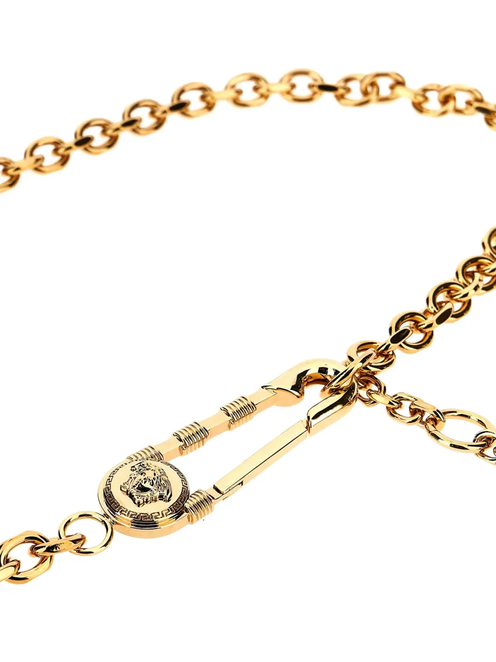 Цепочный ремень с декором Safety Pin VERSACE, золотой — фото 3