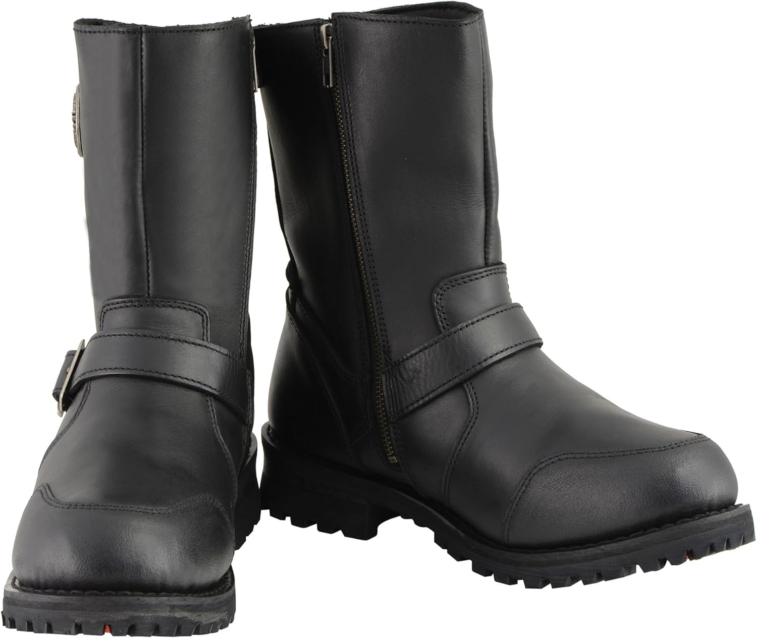 Мужские классические мотоциклетные сапоги Milwaukee Leather длиной 23 см, черные, с защитой переключателя передач MBM9090 — фото 2