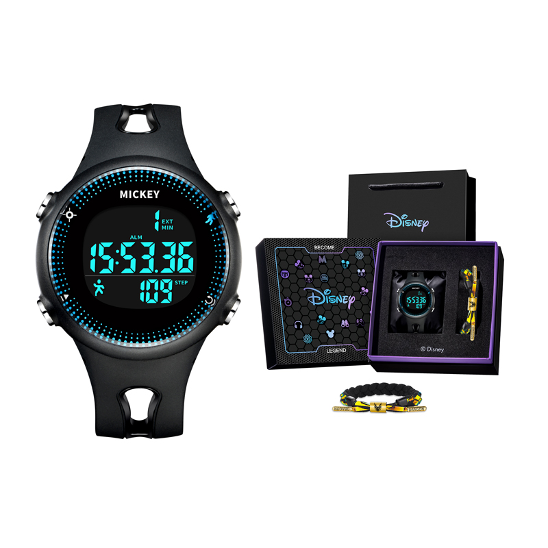 

Disney Часы YOUTH Collection Electronic Movement Resin Strap Watch Men's Watch Black Dial, MK-15047 L[Future Technology-Marvel Box]