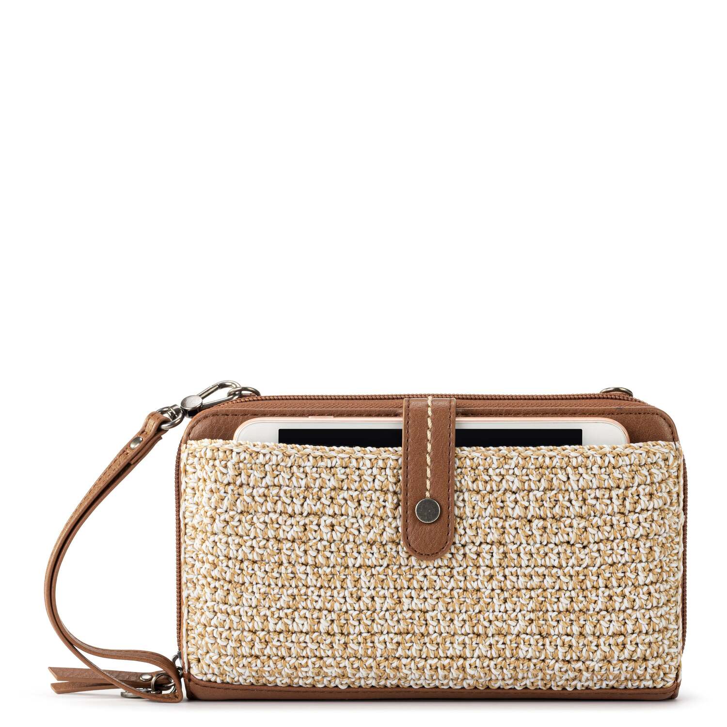 

Iris Large смартфон кросс-боди The Sak, Hand Crochet - Bamboo Static