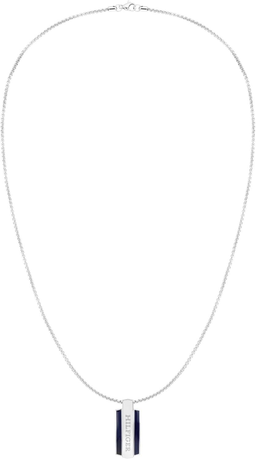 

Мужские украшения Tommy Hilfiger - ожерелье с подвеской из нержавеющей стали, застежка-карабин - идеально подходит для повседневных и торжественных случаев - модный аксессуар, подарок для него, Silver