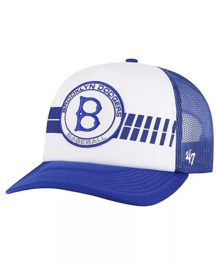 

Мужская белая/королевская регулируемая шляпа Brooklyn Dodgers Cooperstown Collection Pack Express Trucker '47 Brand, синий