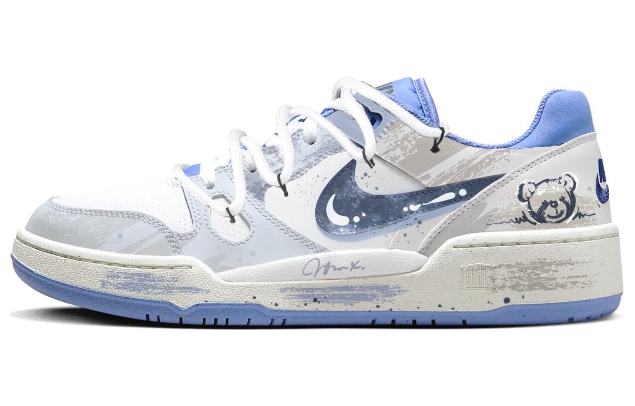 

Кроссовки Nike Full Force Skateboarding Shoes Men Low-top White/Royal Blue/Fern Green, синий/белый