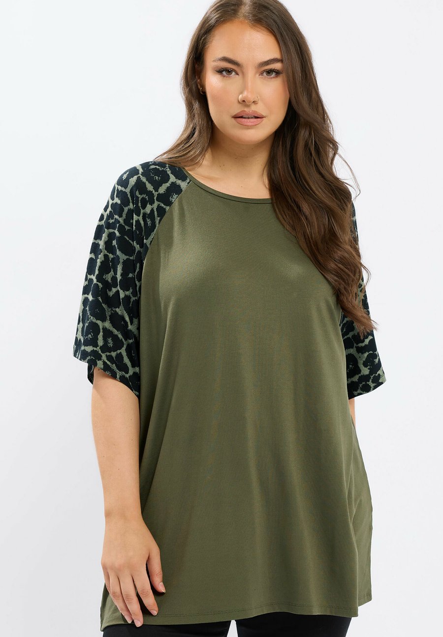 

Футболка Yours Clothing Print T-shirt, Khaki, Хаки, Футболка Yours Clothing Print T-shirt, Khaki