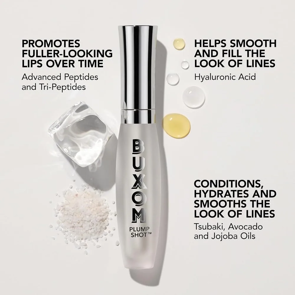 Сыворотка для губ Buxom Plump Shot Peptides, блеск для губ с эффектом увеличения объема, обогащенный пептидами, гиалуроновой кислотой, маслом авокадо и жожоба. Не тестируется на животных., Sheer Glossy - Hypnotic Garnet (Brick Red) — фото 3