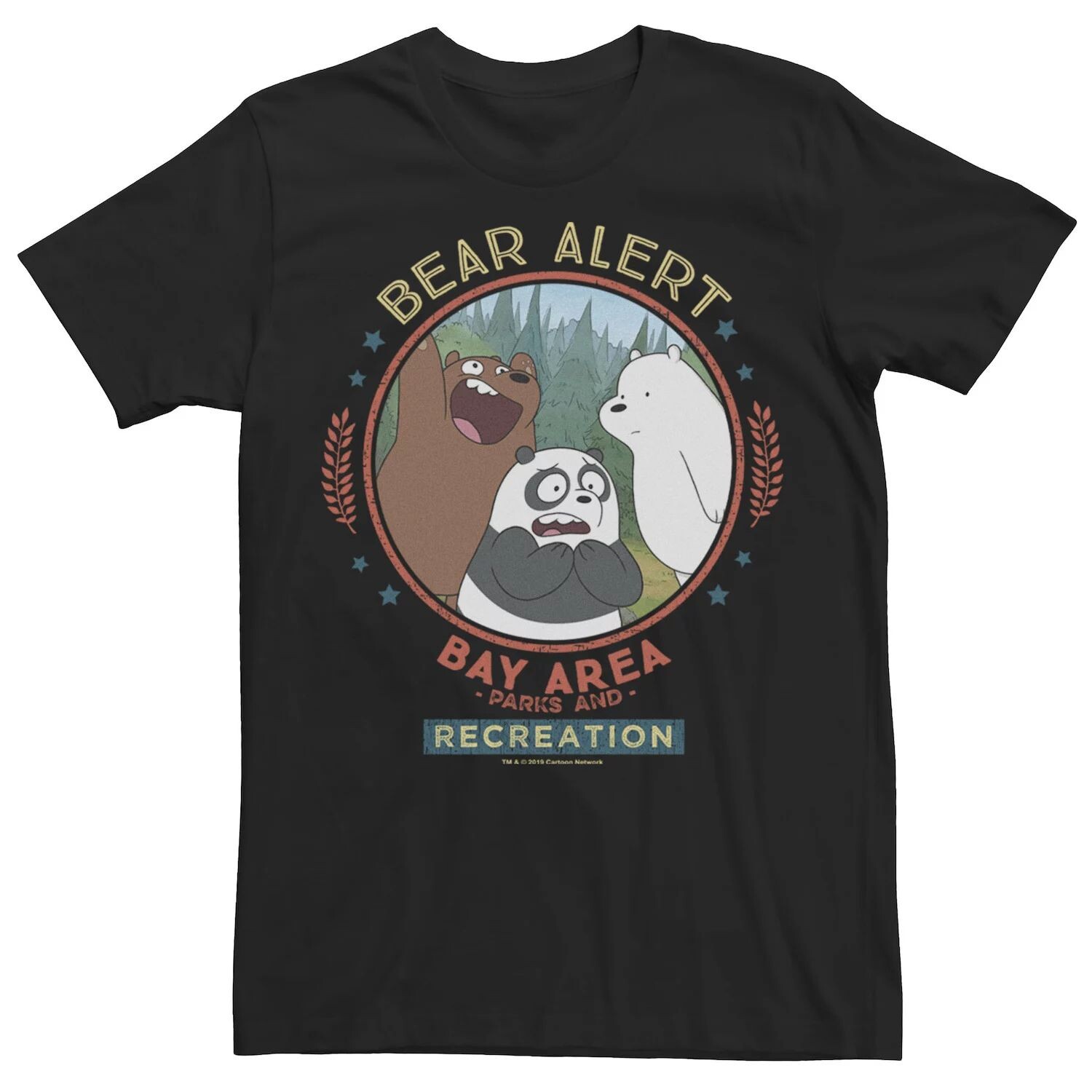 

Мужская футболка CN We Bare Bears Bay Area Bear Alert Circle Licensed Character