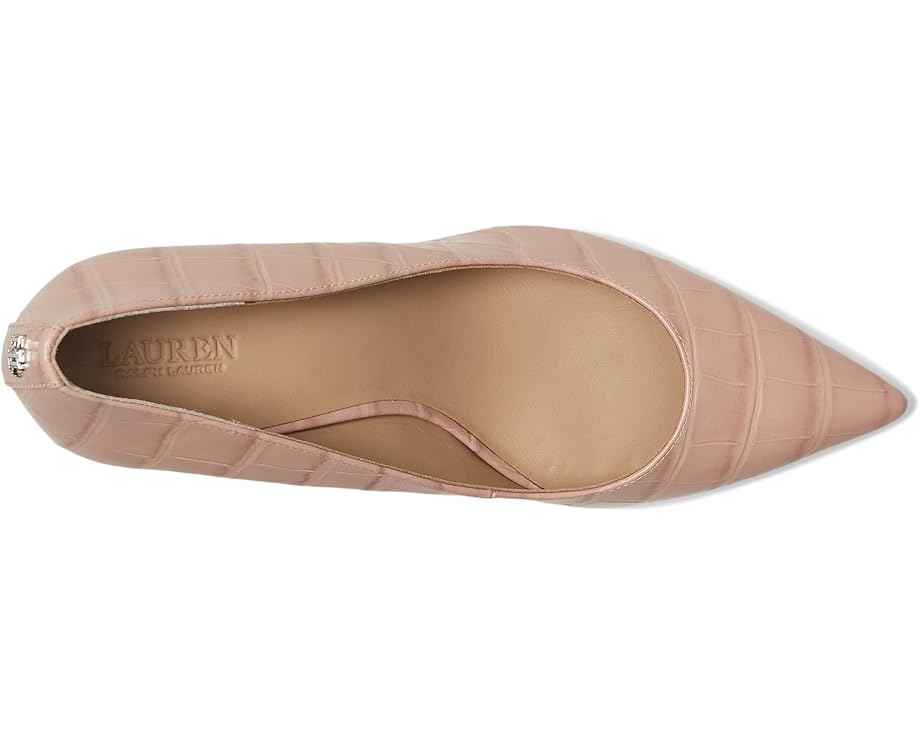 Туфли Lauren Ralph Lauren Lanette Crocodile Embossed Leather Pumps, цвет Sunrise Blush — фото 2
