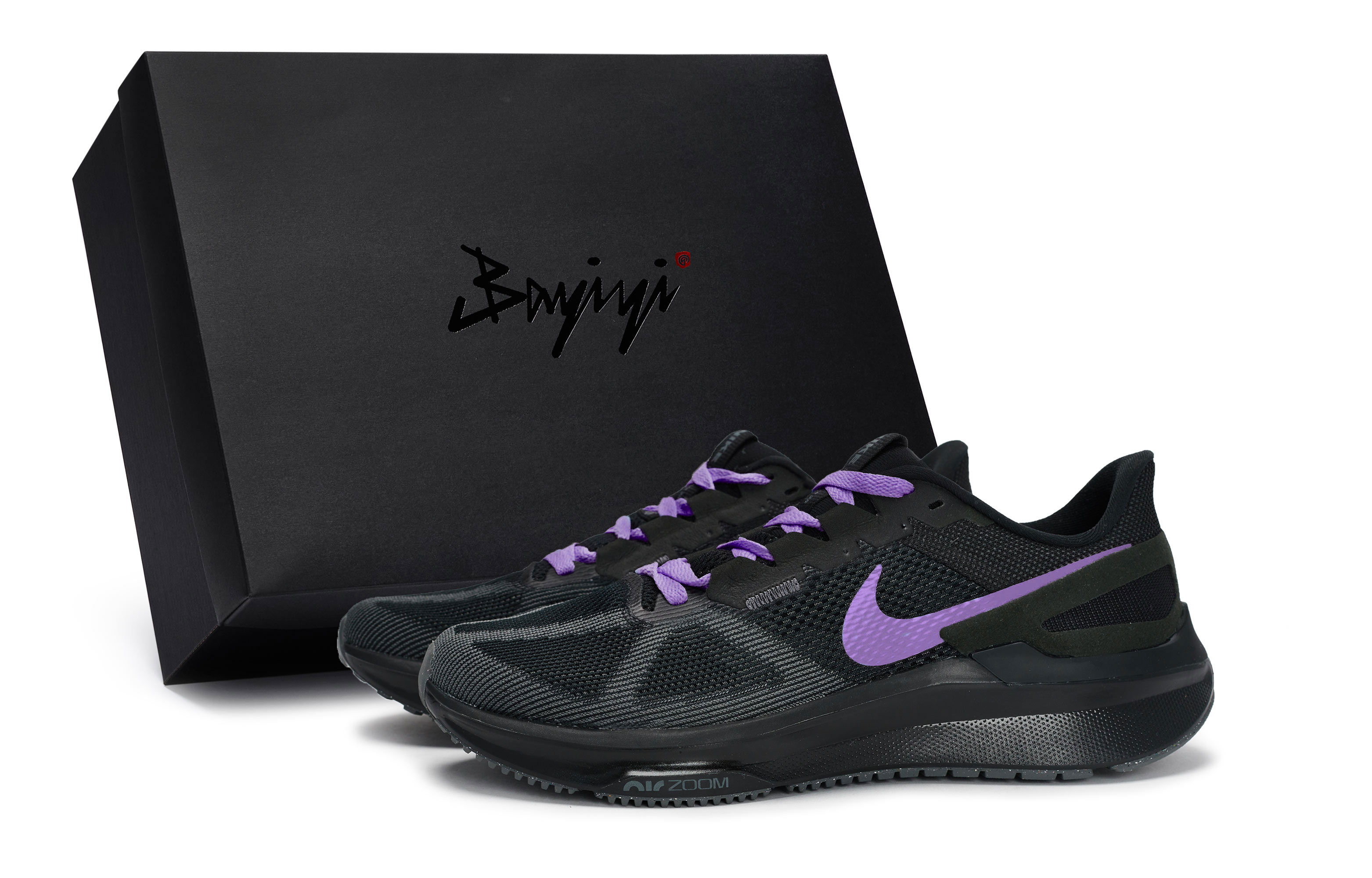 

Nike Кроссовки Zoom Structure 25 с низким верхом, противоскользящие, износостойкие, мужские, цвет: черный, фиолетовый