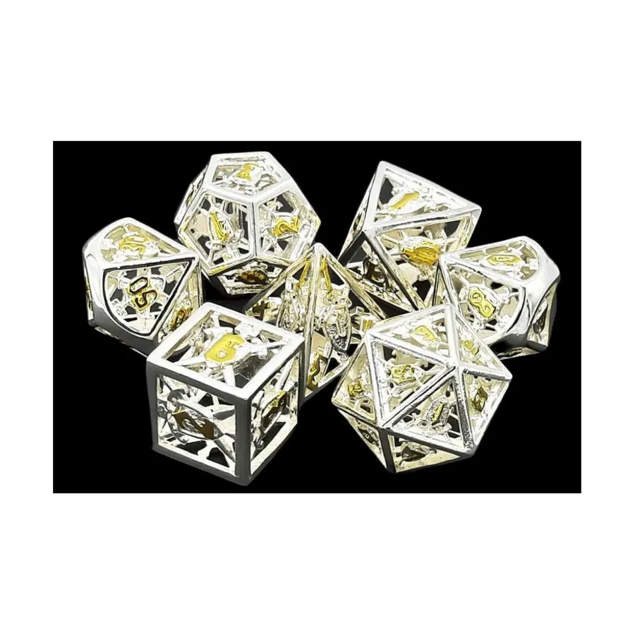 

Кубик с полым мечом и щитом — серебро с золотом (7), Hollow Dice