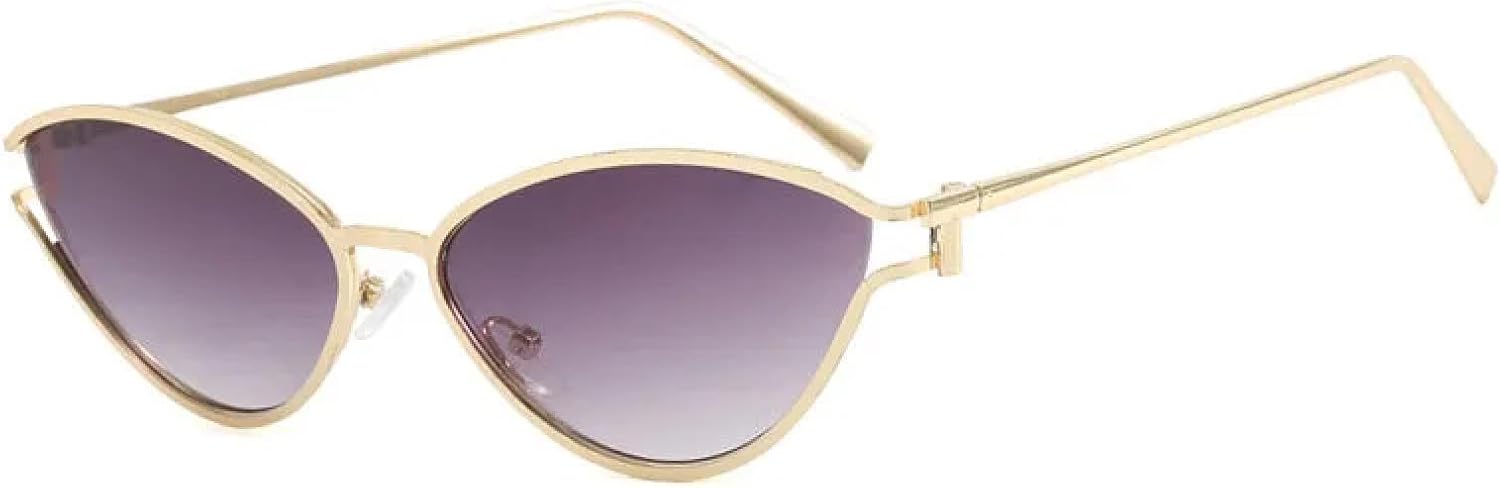 

Металлические солнцезащитные очки «кошачий глаз» для женщин и мужчин, роскошные, винтажные, в стиле панк, популярные, с полой конструкцией, защита от УФ-излучения UV400 TYUVIVO, Gray