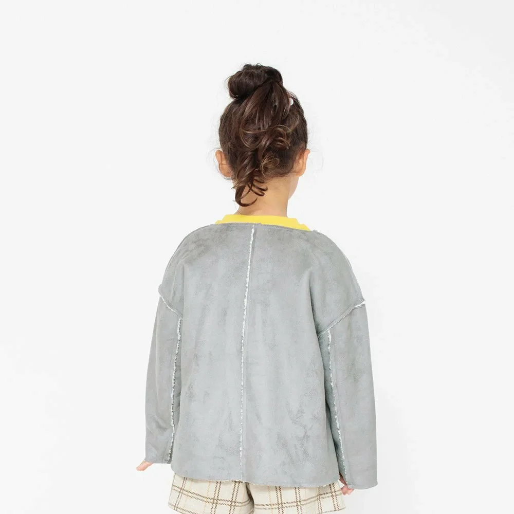 Двусторонняя куртка Boa из замши с плетением "боа" Branshes, цвет Light Gray — фото 4