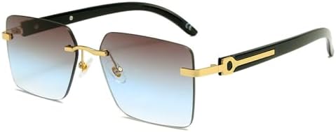 

Модные прямоугольные солнцезащитные очки без оправы 2027 года для женщин, мужские солнцезащитные очки без оправы, стильные металлические квадратные солнцезащитные очки MTZJH, C6