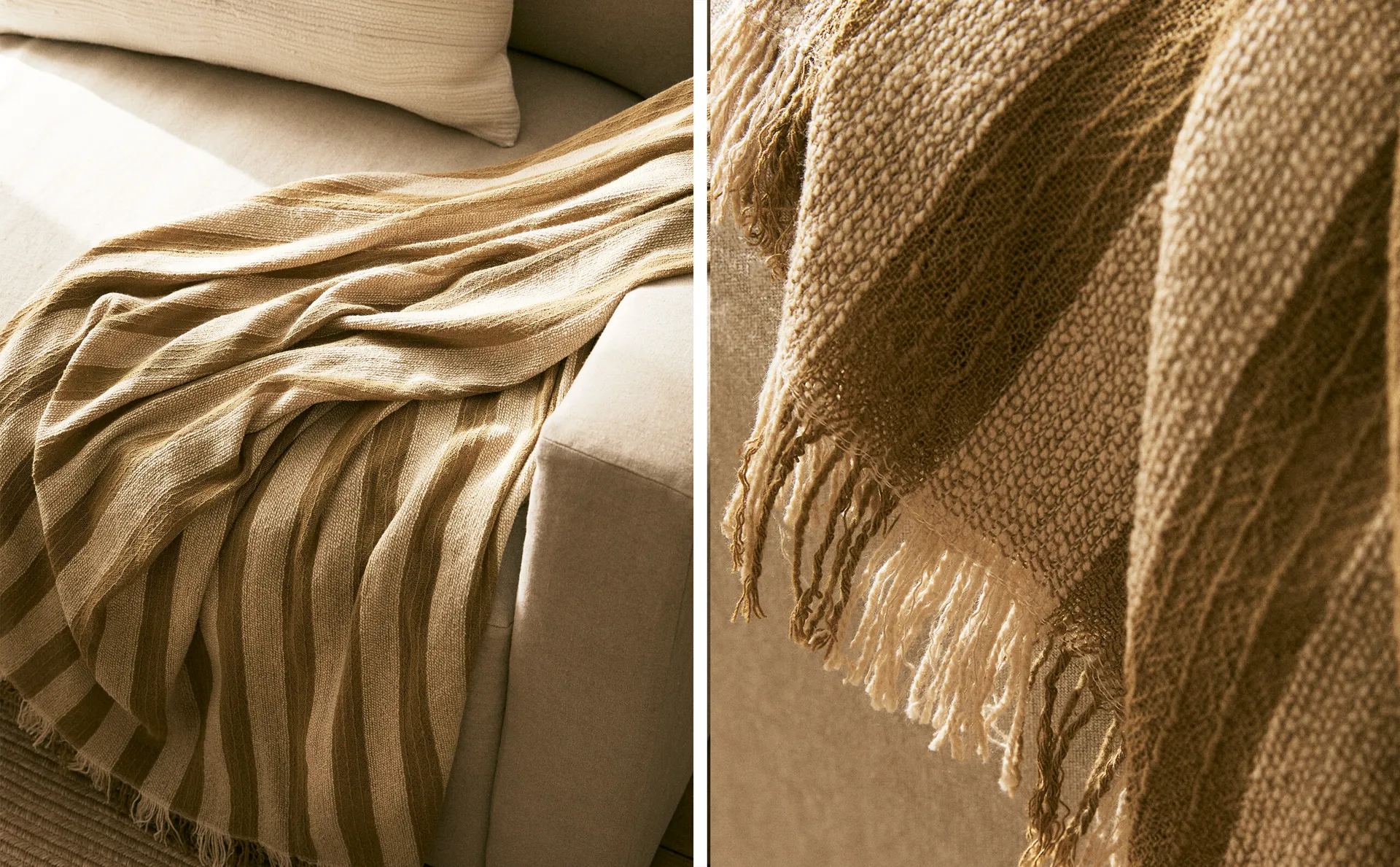 

Полосатое хлопковое одеяло Zara Home, мультиколор