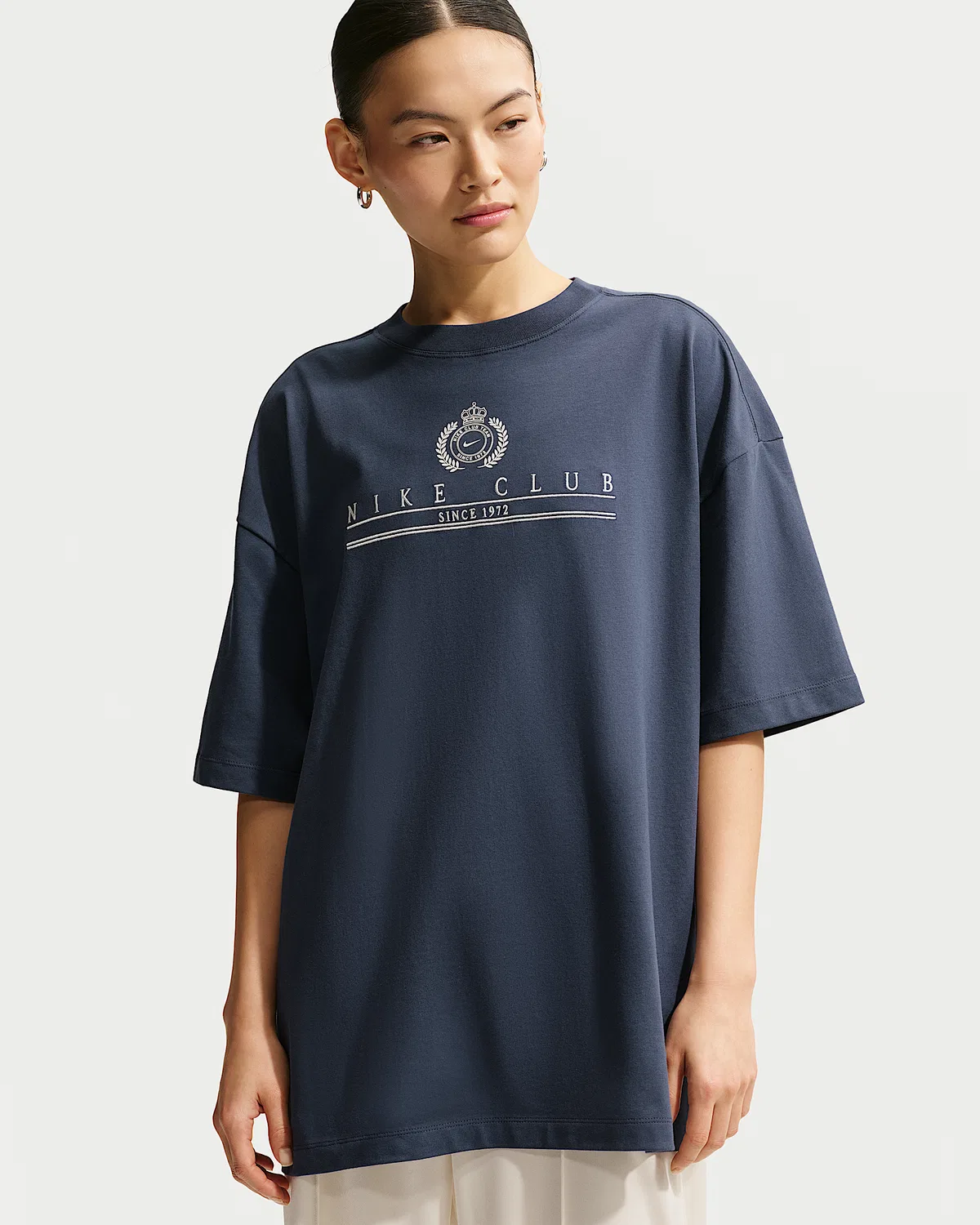 Женская оверсайз футболка с коротким рукавом Nike Sportswear Classic, Thunder Blue/Sail
