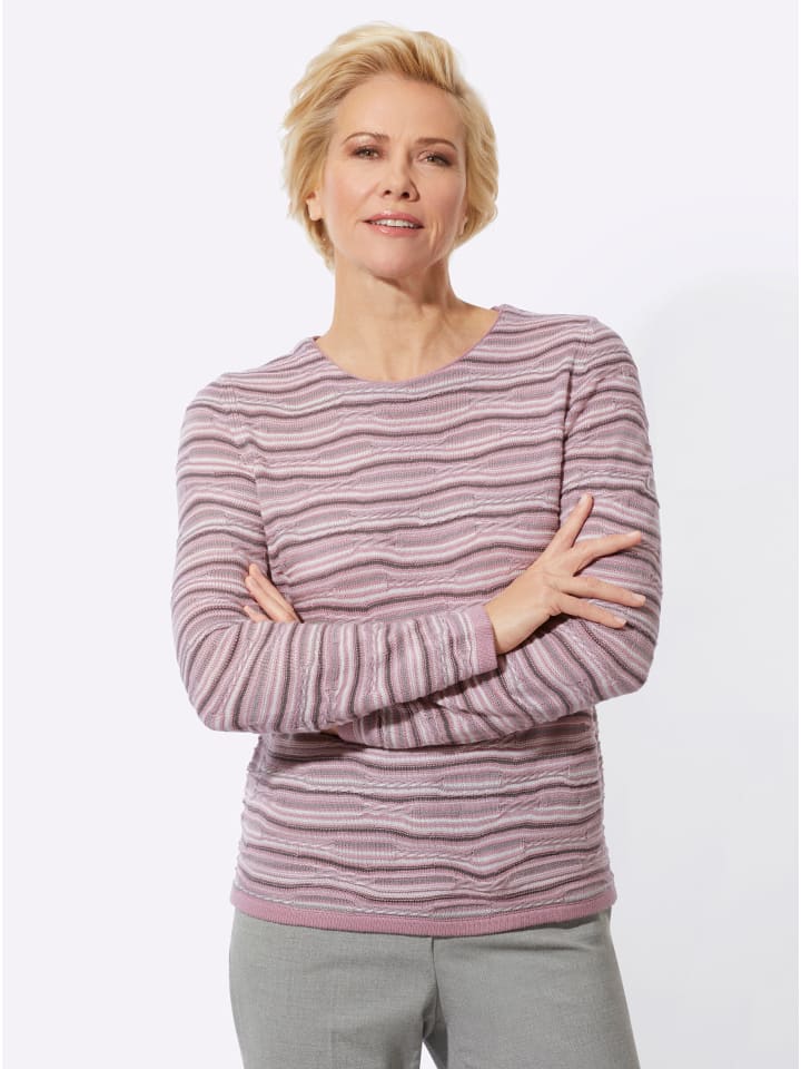 

Вязаный свитер в лилово-антрацитовую полоску WITT WEIDEN