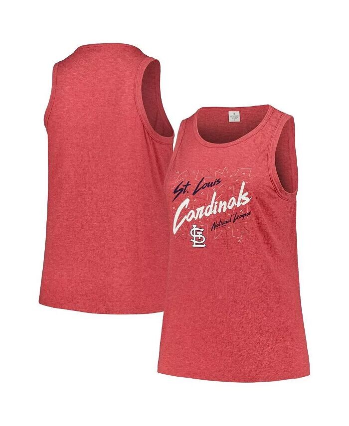 

Женская красная майка St. Louis Cardinals Plus Size Curvy High Neck Tri-Blend Soft As A Grape