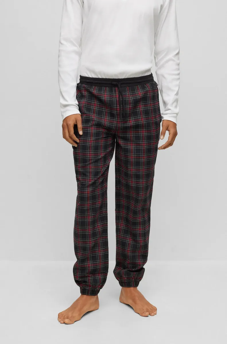 

Пижамные брюки BOSS "Cozy Pants Cuff" в клетку по всей поверхности, красный