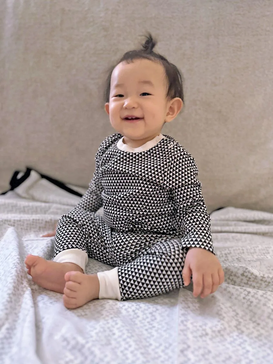 Malabar Baby Пижамный комплект из двух предметов из органического хлопка, Erawan (серый и белый) — фото 3
