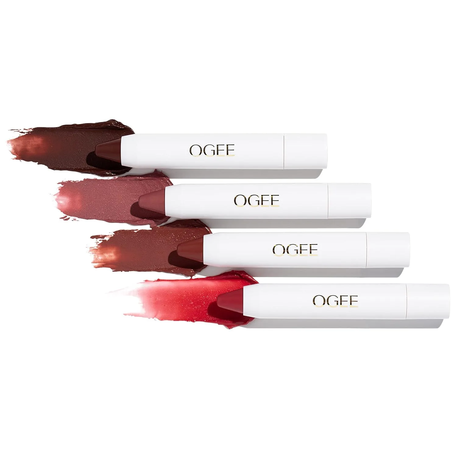 Ogee Tinted Sculpted Lip Oil - Blossom набор из 4 штук - с 100% органическим кокосовым маслом, маслом жожоба и витамином E - бальзам, цвет и уход для губ, Blossom - Nude Gift Set — фото 4