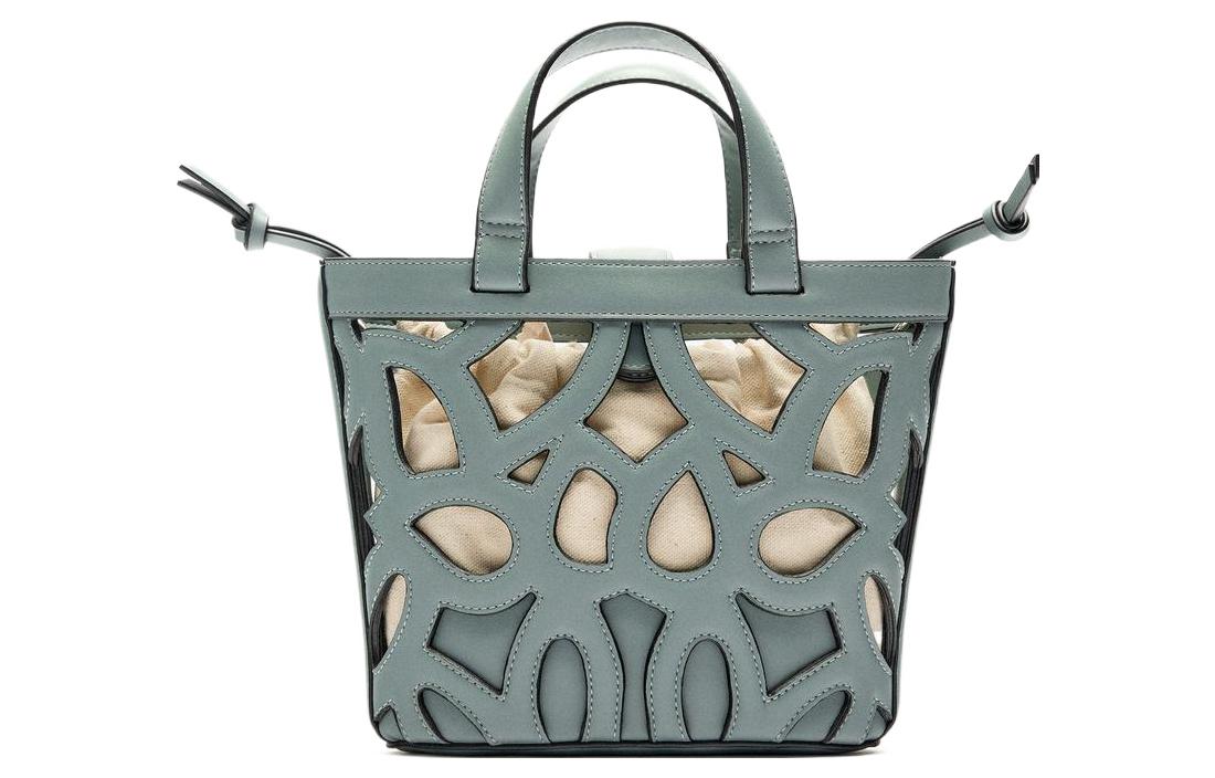 

ZARA Сумка-шоппер из искусственной кожи, сумка-тоут, сумка через плечо, мини-сумка женская, синяя