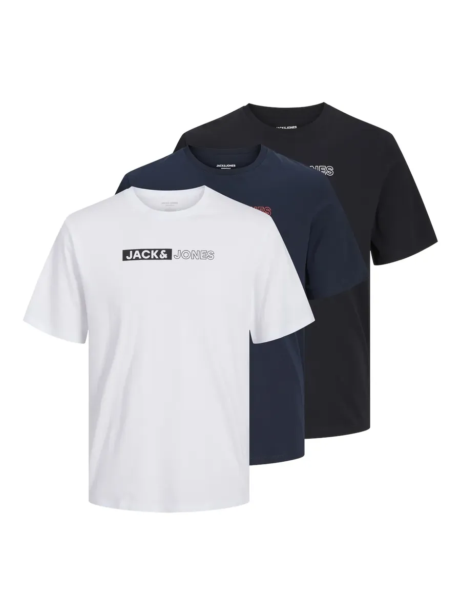 

Рубашка с круглым вырезом Jack & Jones "JJECORP LOGO TEE PLAY SS O-NECK 3PK MP", белый