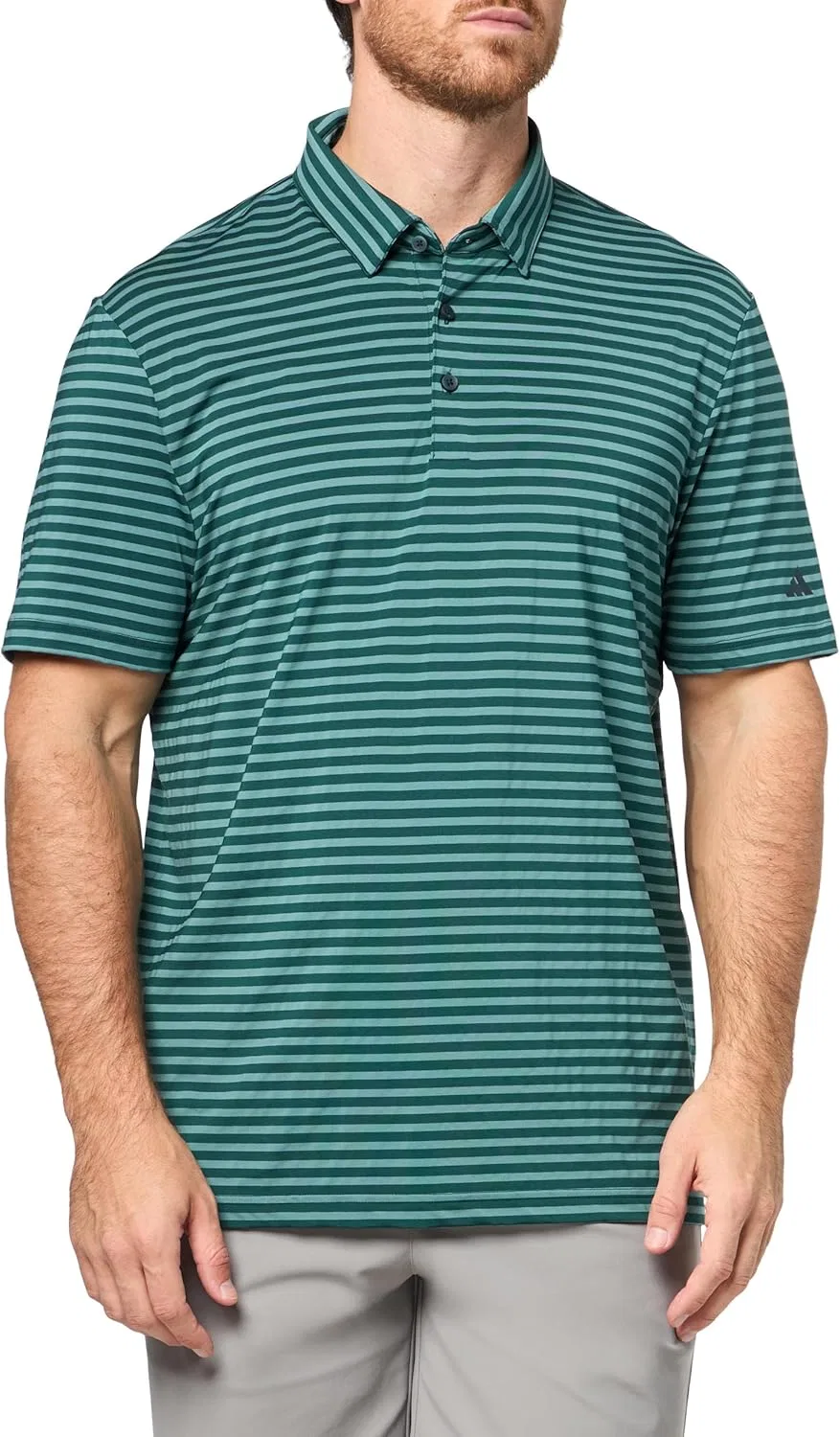 Футболка-поло Adidas Golf Men's Ultimate365 Stripe, Aurora Ivy/Preloved Teal