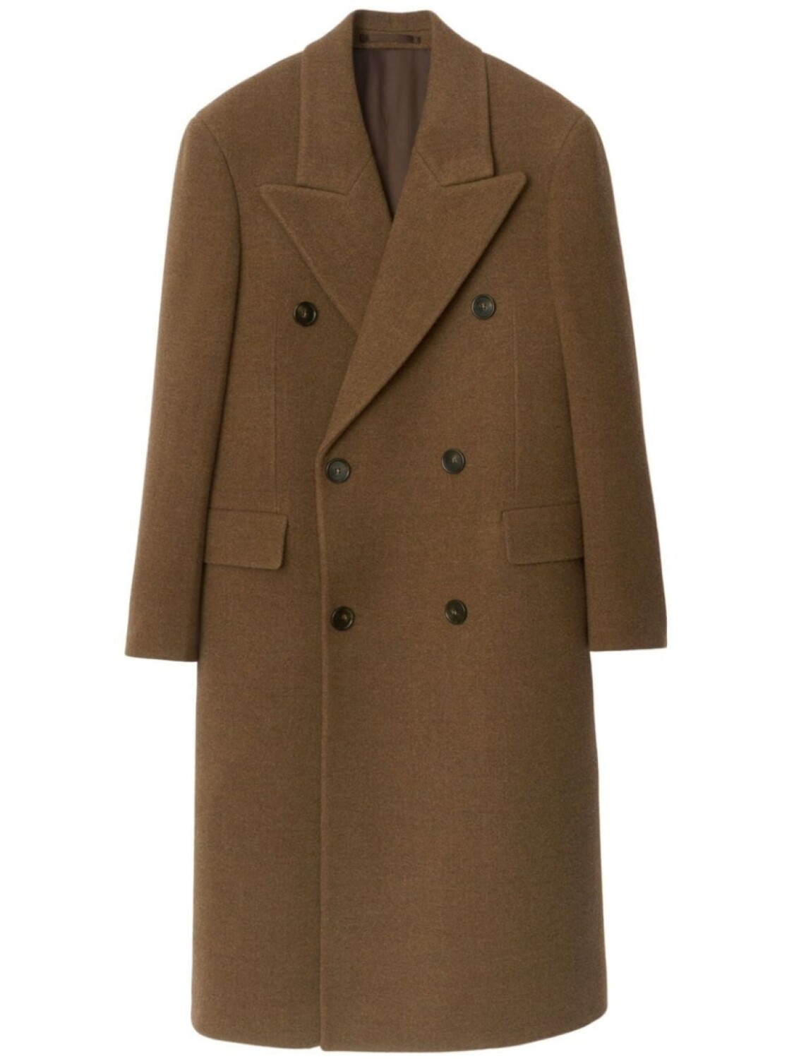 

Двубортное пальто из шерсти Burberry, коричневый