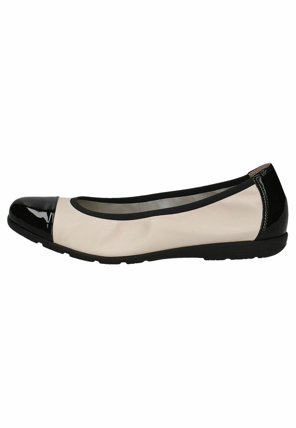 Классические балетки Caprice, цвет cream black