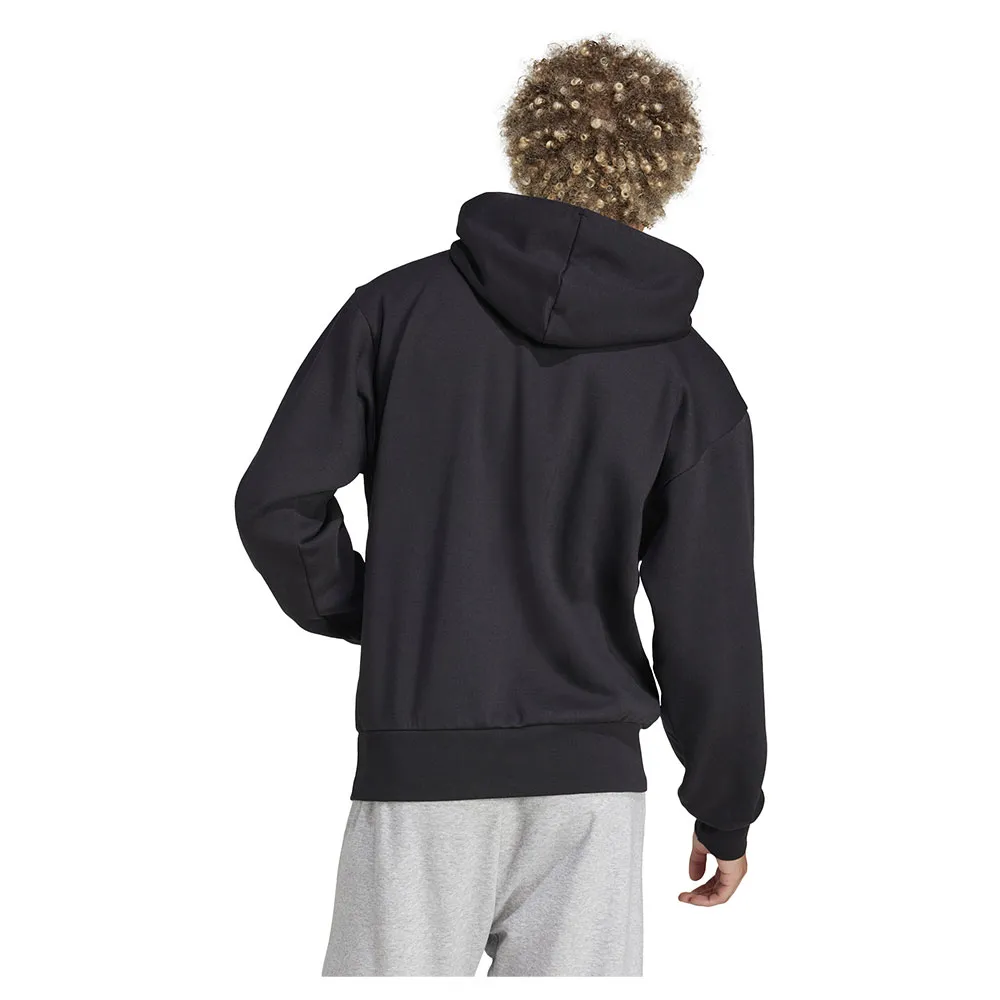 Худи adidas Essentials Linear Fleece, черный — фото 2