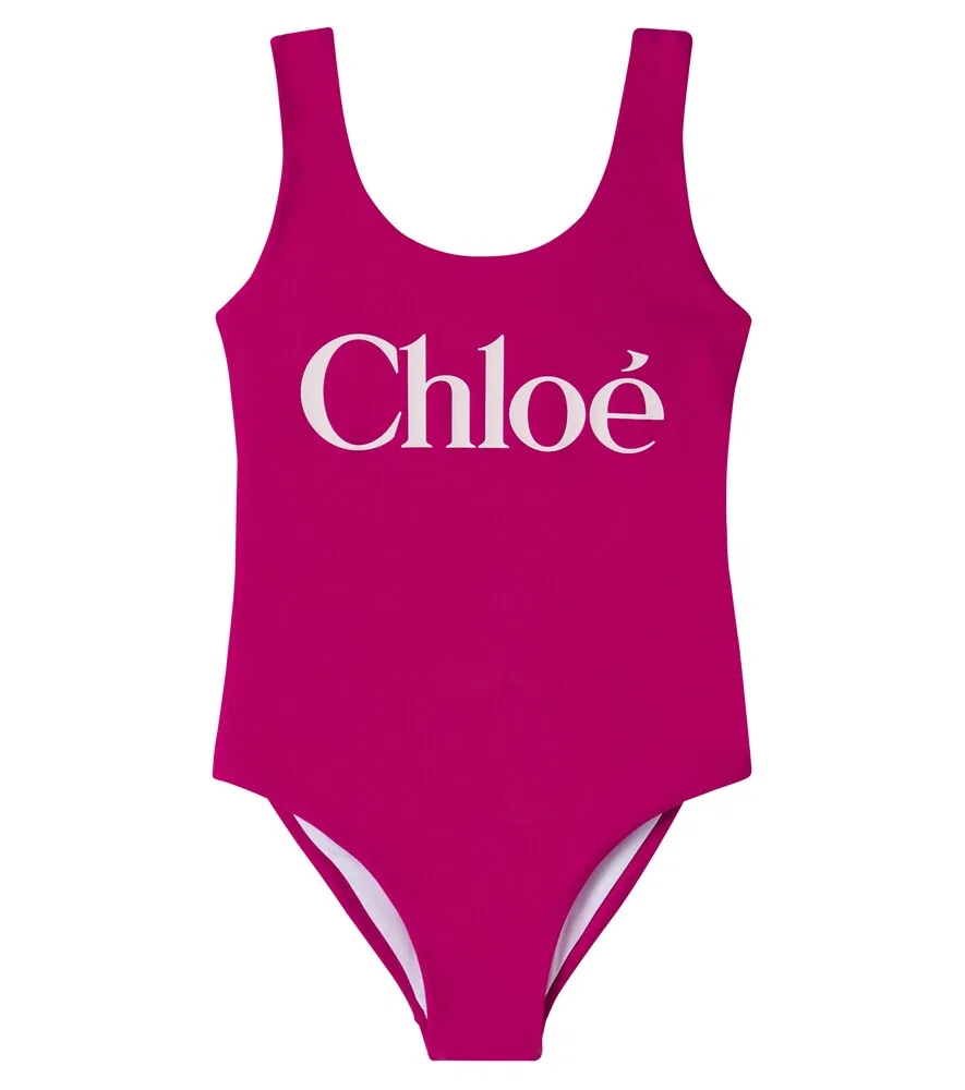 Купальник с логотипом Chloé Kids, розовый