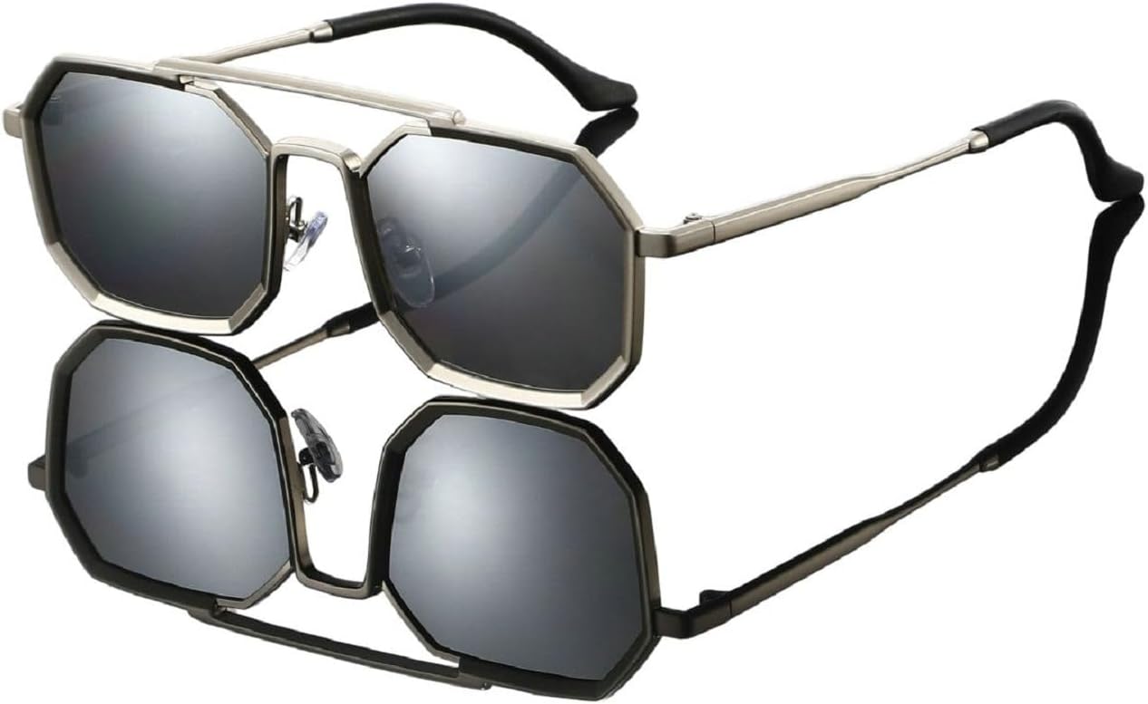 

Модные женские квадратные солнцезащитные очки в стиле ретро, ​​синие солнцезащитные очки с защитой от УФ-излучения UV400, мужские металлические солнцезащитные очки с градиентным покрытием Melrose, Silver