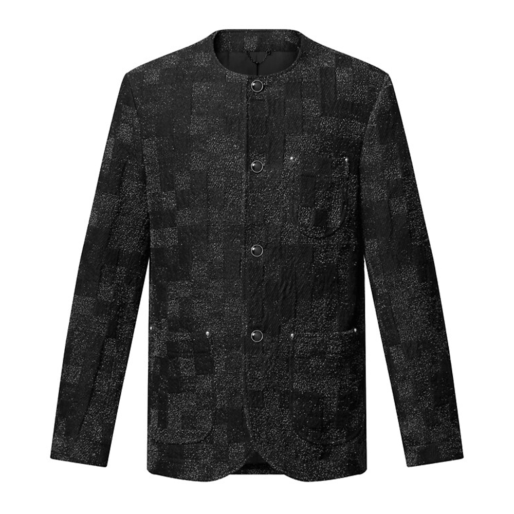 

LOUIS VUITTON Джинсовая куртка без воротника из букле, Black