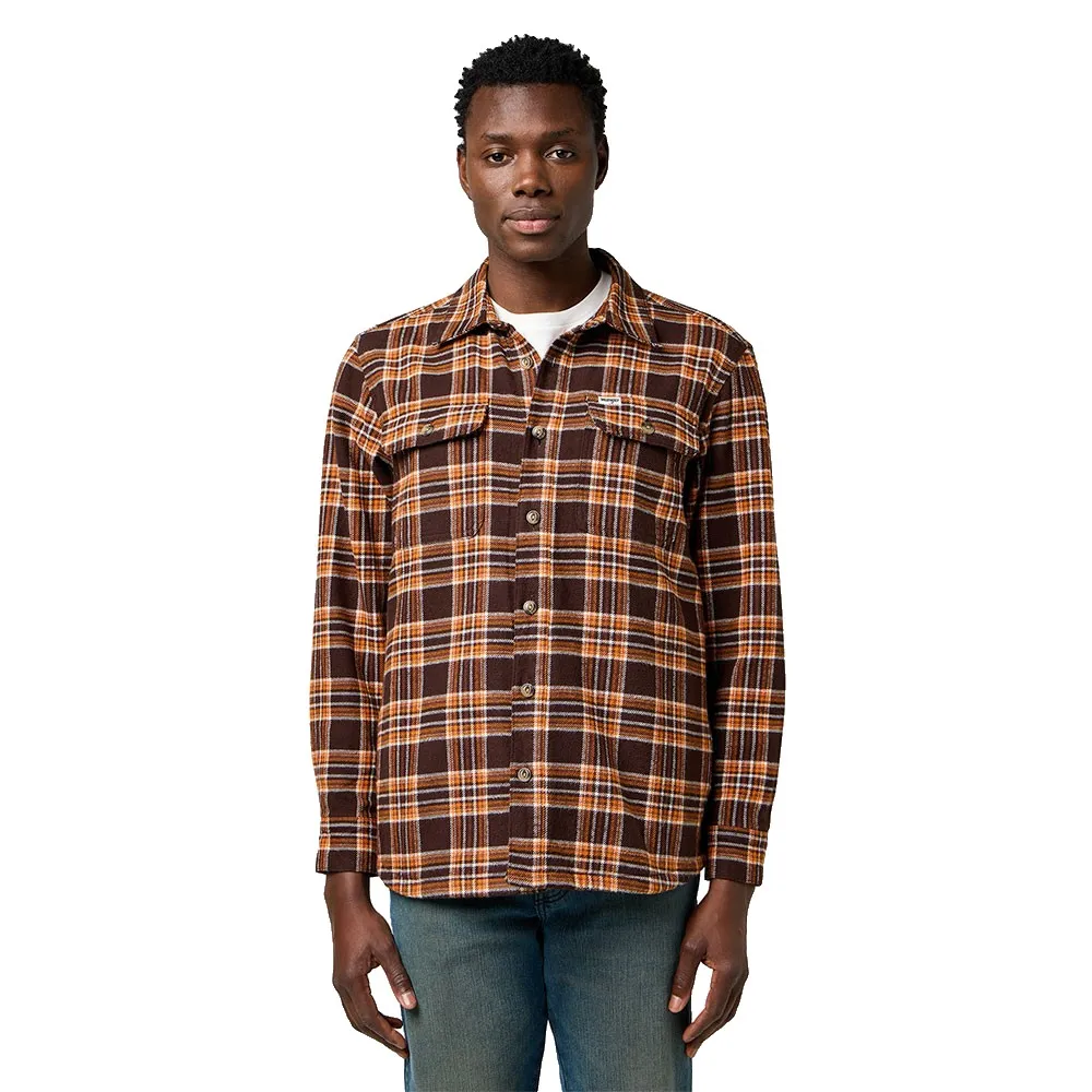 

Рубашка Wrangler 112372458 Relaxed Fit, коричневый