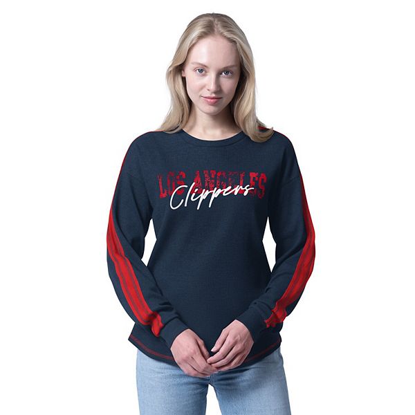 

Женская футболка с длинным рукавом navy la clippers advantage tri-blend G-Iii 4Her By Carl Banks
