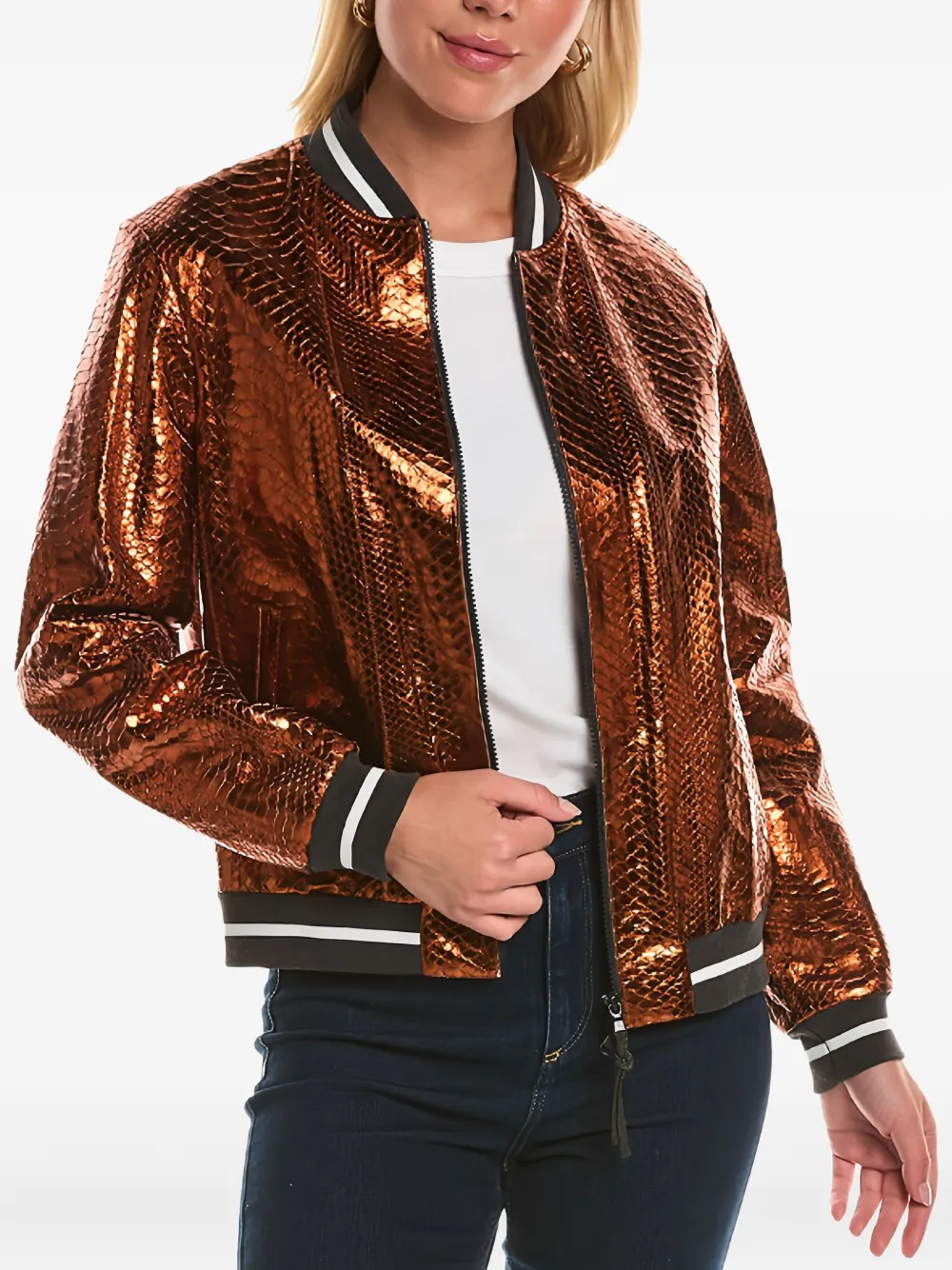 

Бомбер с эффектом металлик Brunello Cucinelli, коричневый