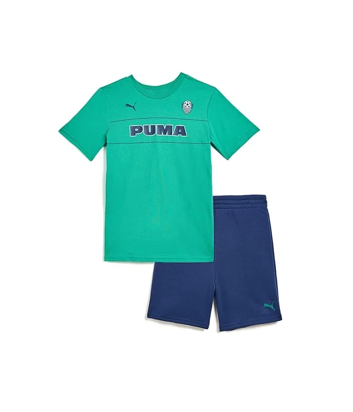 Детский костюм с футболкой и шортами PUMA, Vibrant Green