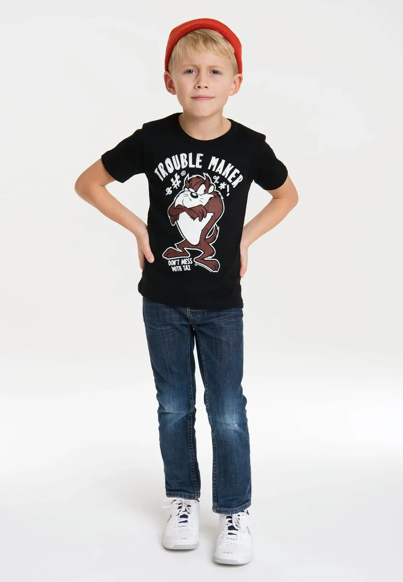 Футболка Logoshirt "T-ShirtTaz - Looney Tunes", с великолепным принтом спереди, черный — фото 4