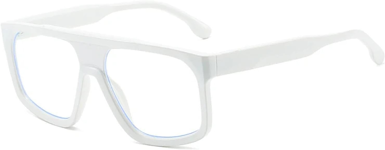 

Мужские солнцезащитные очки в стиле ретро, ​​модные солнцезащитные очки с прозрачными линзами и зеркальной защитой от УФ-излучения (UV400), женские солнцезащитные очки TVTBBVV, White Clear