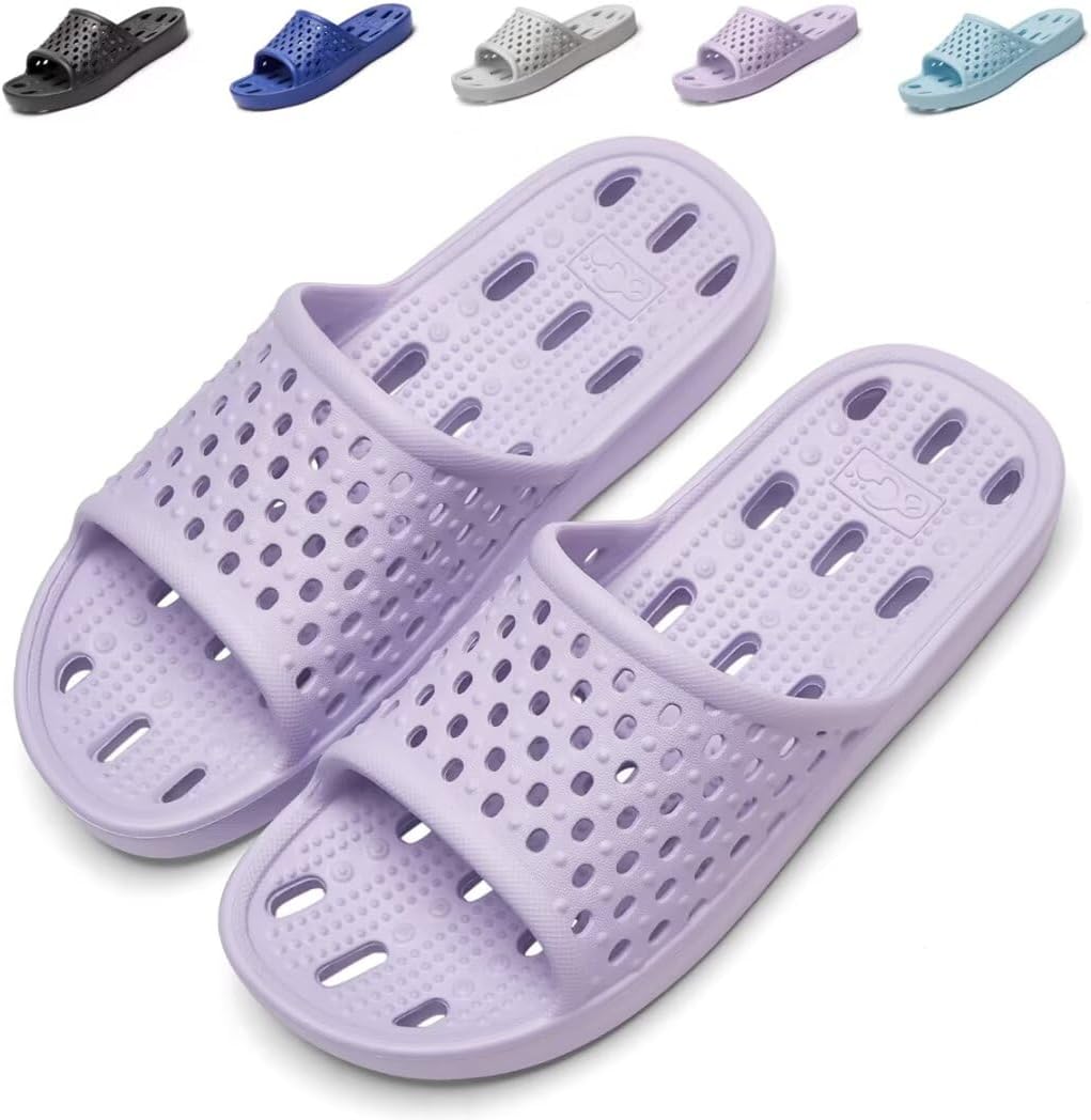 

Тапочки LEYAFADOCO Cloud для женщин и мужчин, с массажной подошвой, нескользящие, с поддержкой свода стопы, быстросохнущие, легкие, с дренажными отверстиями, фиолетовый