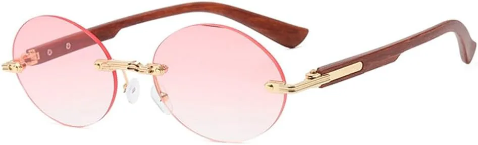 

Солнцезащитные очки UV400 без оправы, овальной формы, с плавным изменением цвета, для активного отдыха на природе, пляжного отдыха и путешествий UYPTK, Pink