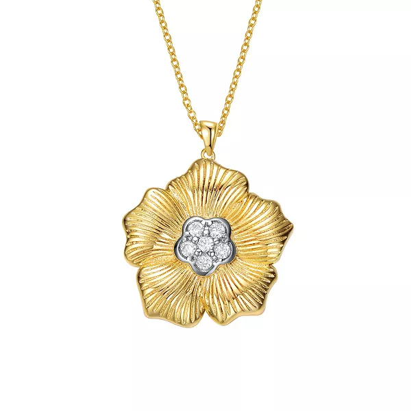 

Подвеска в виде цветка с 5 лепестками из кубического циркония, позолоченная 14 карат Rachel Glauber, gold