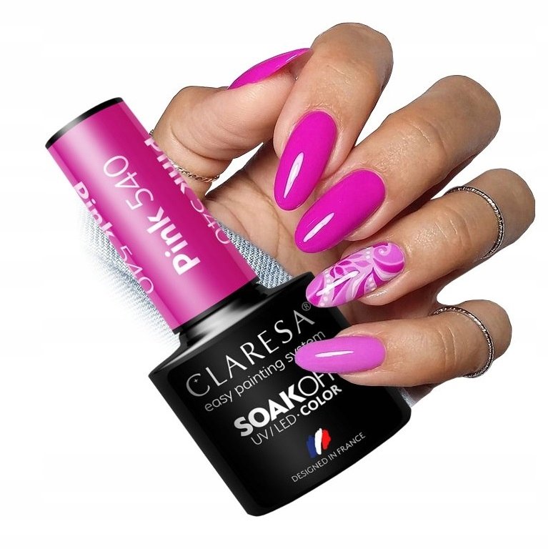 

Claresa Pink 540 Гибридный лак для ногтей Hybrid Strong Pink 5 мл Puderek