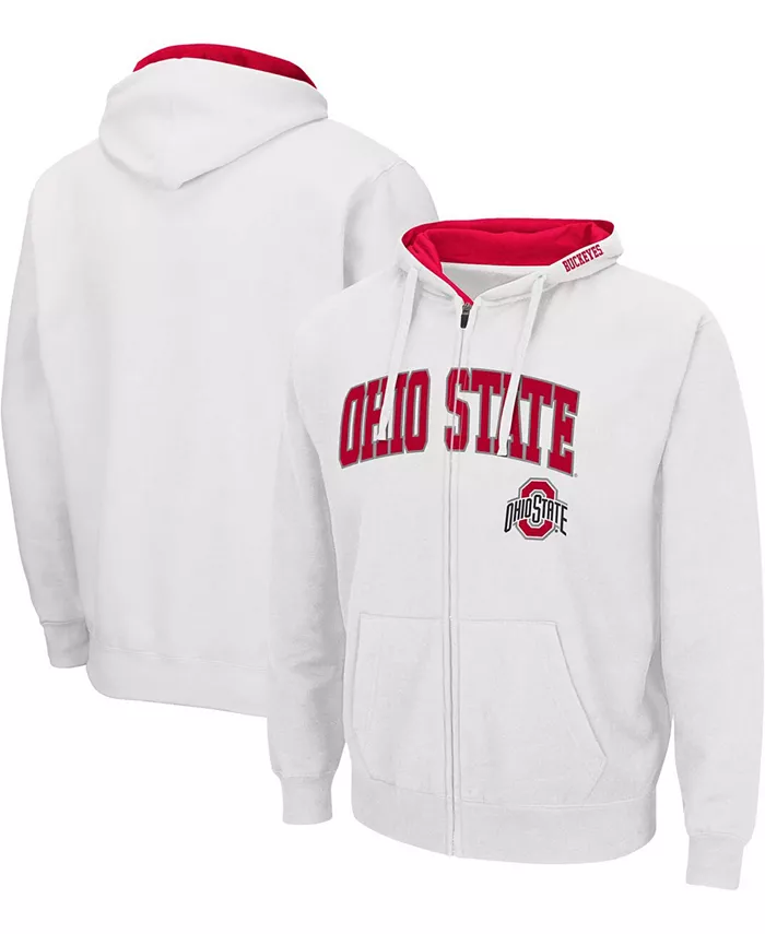 

Мужская толстовка с молнией Ohio State Buckeyes Arch and Logo 3.0 Colosseum, белый