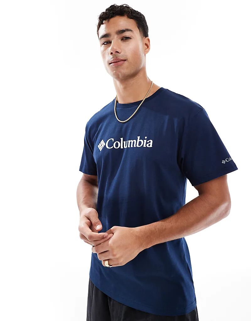 

Базовый логотип Columbia Csc с коротким рукавом синего цвета