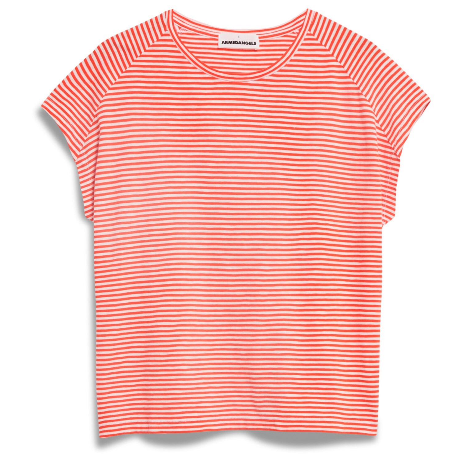

Футболка Armedangels Ofeliaa Lovely Stripes, цвет Poppy Red/Oatmilk