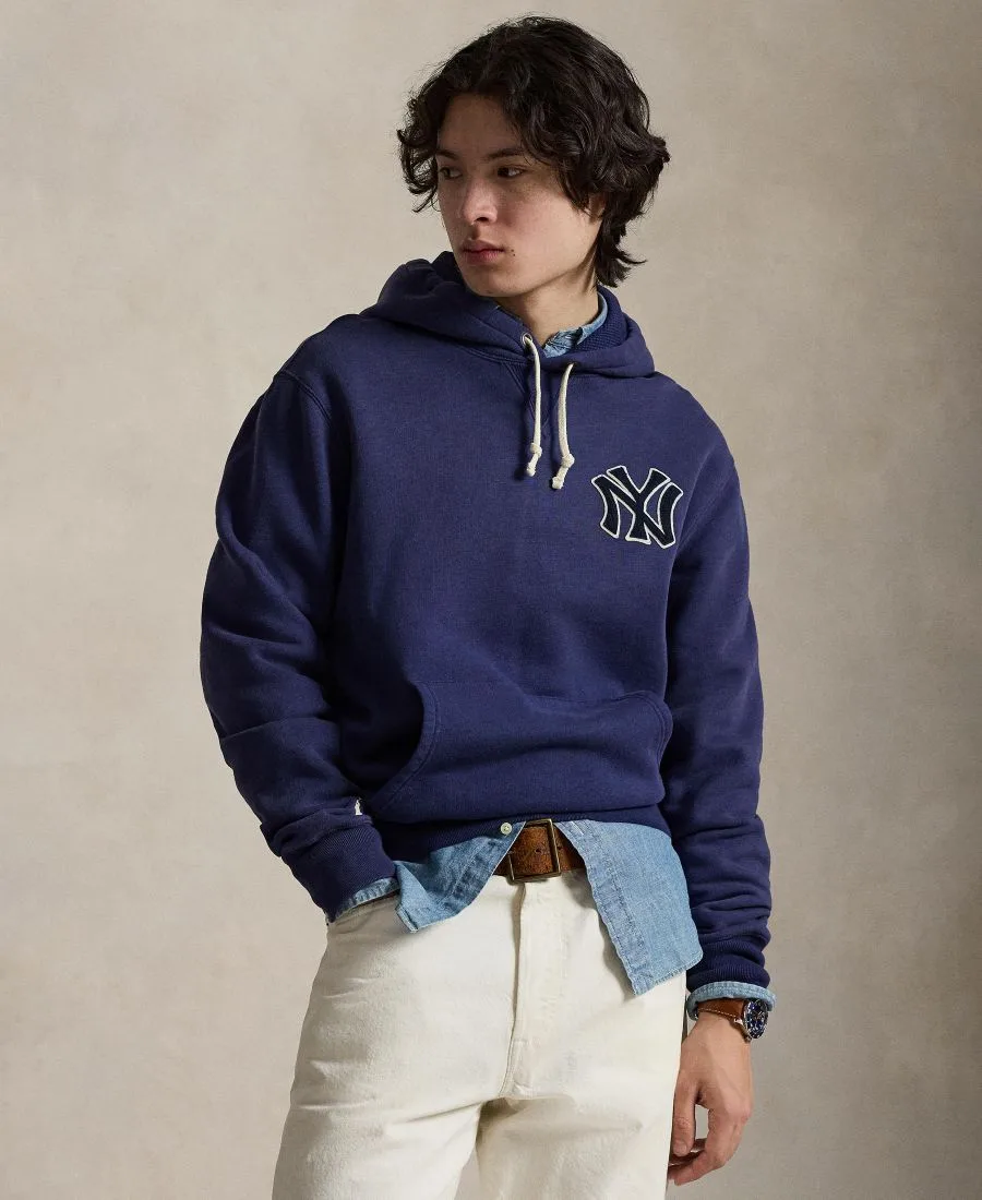 Мужская флисовая толстовка с логотипом Yankees Polo Ralph Lauren, темно-cobalt