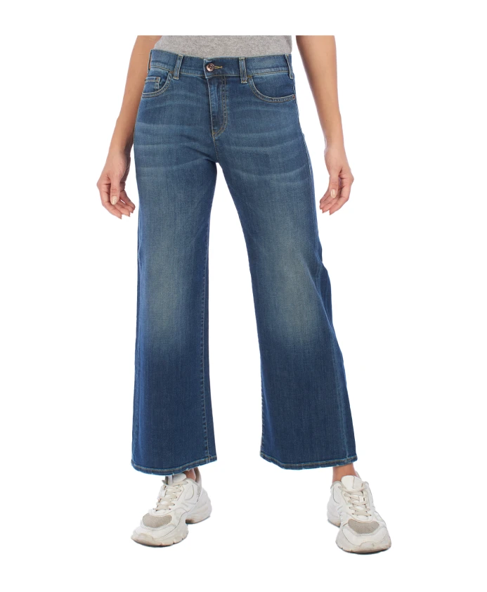 

Джинсы с широкими штанинами из денима. Emporio Armani, синий