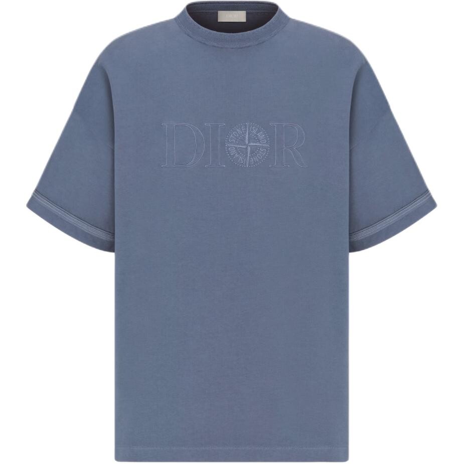 

Футболка Stone Island X мужская синяя Dior, синий